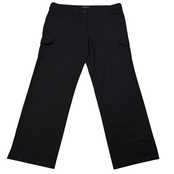 Cintas Womens Black Susan Fit Cargo Pants Flat Front High Rise Pockets Sz 16 Reg - Picture 1 of 13